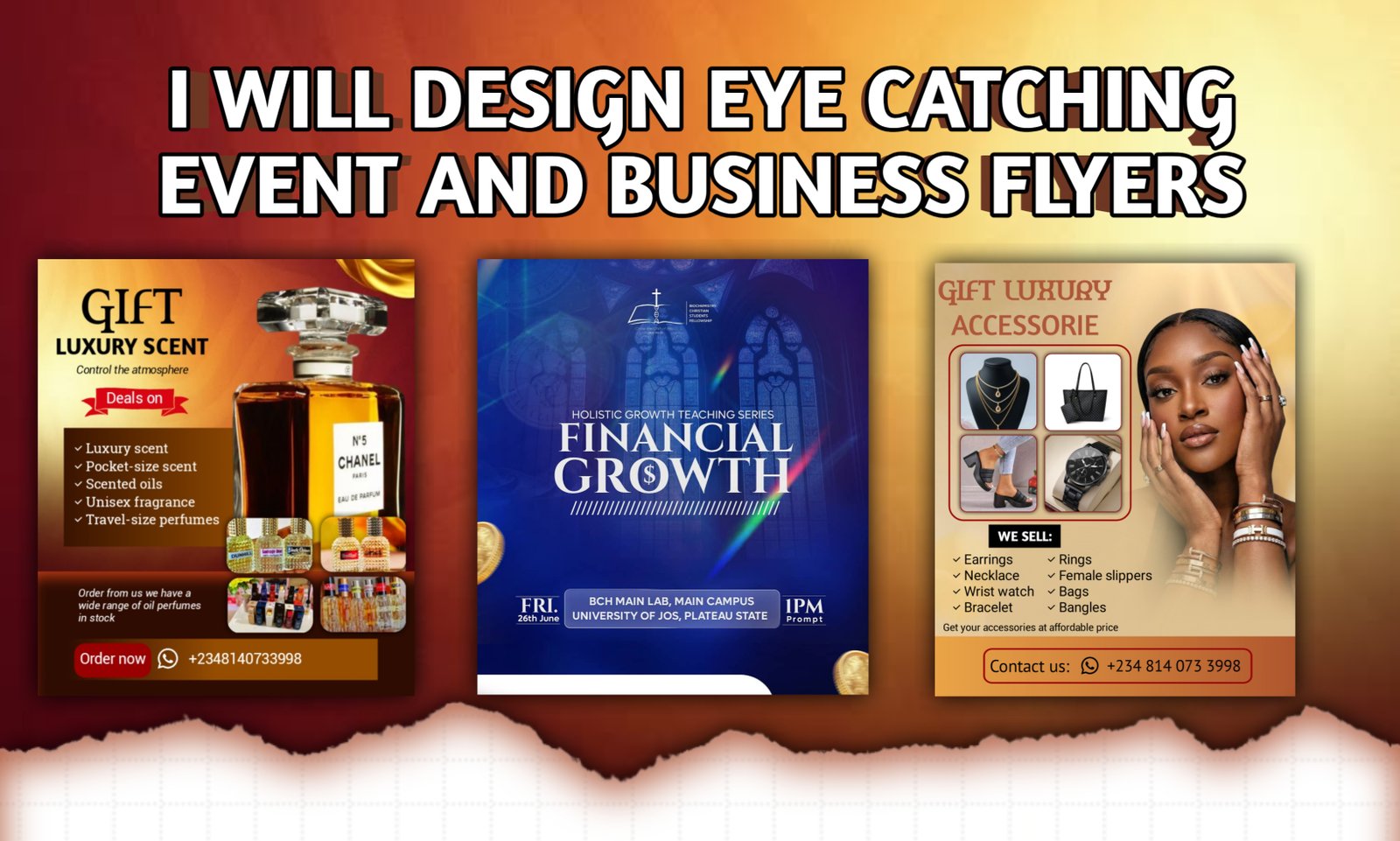 I will design eye catching event and business flyer